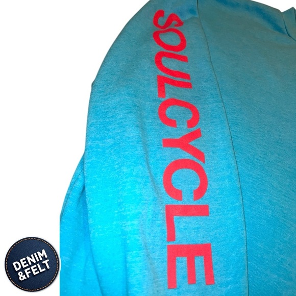 Aviator Nation x Soul Cycle Hamptons Cherry Ocean Blue Crewneck/Sweatshirt 🩵🍒 - Picture 3 of 16